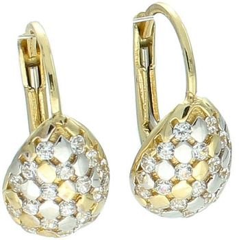 Kolczyki złote łezki w cyrkonie pr 585, KL 8185 585 Elegancka biżuteria, która doda blasku każdej stylizacji. Te złote kolczyki w kształcie delikatnych łezek, ozdobione 2.jpg